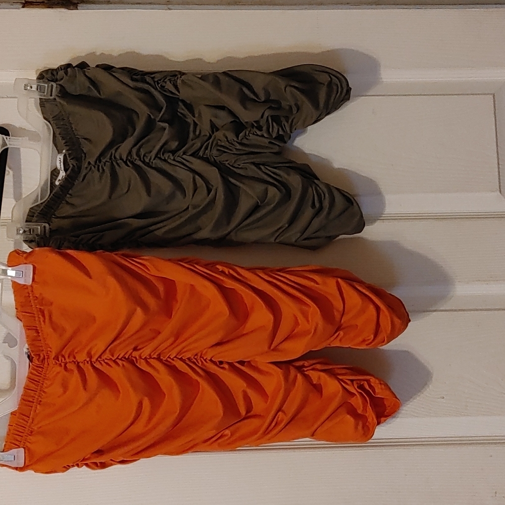 Stretch Gathered Cotton Shorts